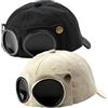 Generic Pilot Goggles Baseball cap,Aviator Hat with Goggles Baseball cap,Vintage 𝐆oggles Hat Attached Sunglasses