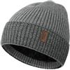 Wmcaps Beanie Uomo Inverno, Cappelli a Maglia Termica, Caldo Pile Running Beanie Donna Uomo Inverno, Cappello Invernale Antivento Uomo Foderato e Imbottito Cappello Unisex(Grigio Chiaro+Nero)