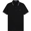 Fred Perry Polo con doppia punta, nero/blu pallone/sangue di bue