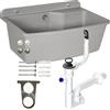 botle Lavabo con sifone e beccuccio, in plastica, colore grigio granito, lunghezza 61 cm, da appendere, installazione in acqua, cucina, bagno, robusto