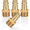 sukudon Raccordo aria compressa 4pc con filetto esterno 3/8 ottone maschio innesto 3/8 pollici innesto giunto presa tubo flessibile connettore presa filettata