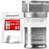 BOOPARTS - Raccordo Diritto Femmina a Pressare Ø20 mm x 1/2 per Tubo Multistrato | Profilo TH | Raccordo in Ottone Nichelato | 1 Pezzo