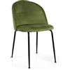 Vacchetti Sedia velluto Sammi verde struttura nero Vacchetti