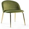 Vacchetti Sedia velluto Sammi verde struttura oro vacchetti