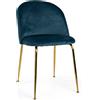Vacchetti Sedia velluto Sammi blu struttura oro Vacchetti