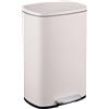 Relaxdays Pattumiera da Cucina a Pedale, Cestino da 50 L, Secchio Interno Estraibile, Coperchio Silenzioso, Acciaio Inox