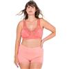 Ulla Popken Entlastungs-BH Kelly, Spitze, ohne Bügel, Cup C-e Reggiseno, Corallo, 7D Donna