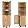 KOMFOTTEU Mobile angolare a 6 livelli con 2 armadio ad anta a colonna portaoggetti con gambe regolabili, libreria ad angolo, mensola regolabile, 40 x 40 x 172 cm, per soggiorno, camera da letto,