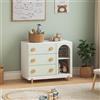 [en.casa] Cassettiera per Cameretta 79x41x66 cm Verde Menta | Comò 3 Cassetti 2 Vani Scomparti Aperti a Misura di Bambini, Archiviazione, Piedini in Legno di Pino, Mobile Contenitore