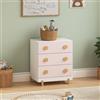 [en.casa] Cassettiera per Cameretta 55x41x66 cm Rosa | Comò con 3 Cassetti, Comodino a Misura di Bambini, Archiviazione, Piedini in Legno di Pino, Mobiletto Contenitore