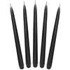 PartyDeco - Candele lunghe, affusolate verso l'alto, set di candele decorative da tavolo per matrimoni, compleanni, feste, Natale, colore nero