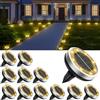 Bowfar 12 pezzi Luci Solari per Esterni, 8 LED Lampade Solare da Terra Bianco Caldo Luci da Giardino, Faretti Sepolta Solari Impermeabili IP65 per Prato, Marciapiede, Patio, Vialetto