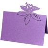 XIANMY Segnaposto da tavolo con fiori di giglio, tenda piegata, segnaposto per matrimoni, feste, decorazioni da tavolo, viola, 50 pezzi