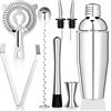 Gvolatee 750 ML shaker, 8 pezzi cocktail set kit in Acciaio Inox,professionale barman set, con Colino, Jigger, Cucchiaio, Versatore, per Miscelare Bevande,Bar, Casa, Feste (Argento)