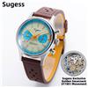 SUGESS 1963 Sugess Pilot Watch of Mens Original ST1901 movimento cronografo orologi da polso meccanici cinturino da corsa impermeabile in cristallo zaffiro Seagull