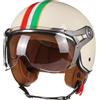 BLD Casco Moto Aperto 3/4 Omologato DOT Stile Retrò Chopper Vintage per Uomo Donna Scooter Moto