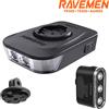 RAVEMEN Set di luci per bici RAVEMEN FR500, faro anteriore per bicicletta compatibile con Garmin Wahoo TR400, luce posteriore visibile diurna, ricaricabile, impermeabile IPX6