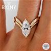 BXINY Set di anelli Moissanite con taglio marquise S925 Piatto d'argento in oro 18 carati per le donne GRA Certificato Lab Diamond Wedding Band Regali Gioielli