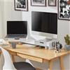 SoBuy BBF04 aumento del monitor per 2 monitor supporto schermo con 2 larghezza cassetto regolabile BHT circa 60-107x11x22 cm