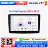 OSSURET Wireless Carplay Android13 Autoradio Per Fiat Panda 2003 -2012 Auto Multimedia Lettore GPS 4G-LET 2din autoradio 7862 360Camera