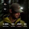 flextailgear FLEXTAIL TINY HELIO 600Z 2025 - Lampada frontale a fascio luminoso, faro LED ricaricabile USB-C per campeggio, pesca, escursionismo, andare in bicicletta