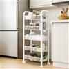 HobbyLane Carrello portaoggetti mobile a 5 livelli Scaffale da cucina in metallo Scaffale portaoggetti multistrato da pavimento per uso domestico Cestino per verdure