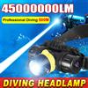paweinuo Faro per immersione portatile ricaricabile 500M Subacqueo sommergibile IPX8 Impermeabile LED super luminoso Lampada frontale per pesca subacquea