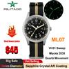 Militado ML07 Orologi al quarzo VH31/Miyota 2035 Movimento a cupola Orologio militare in cristallo di zaffiro Orologio da uomo luminoso impermeabile da 100 m