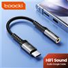 Toocki IP/USB Tipo C a Jack da 3,5 mm Adattatore cavo dongle audio HiFi Convertitore AUX per cuffie da maschio a femmina per Xiaomi POCO iPhone