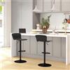 HOMCOM Set HOMCOM di 2 sgabelli da bar, sedie da bar regolabili in altezza con seduta girevole in plastica, schienale curvo e poggiapiedi
