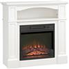 HOMCOM Caminetto elettrico con effetto fiamma LED, luminosità regolabile con telecomando - 1800 W - 80,5x32,3 cm Bianco