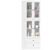 HOMCOM Mobile buffet da cucina, credenza da cucina, 4 ante in vetro, 2 cassetti e ripiani regolabili, mobile da cucina