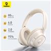 BASEUS Cuffie Wireless Baseus ANC, Auricolari Over-Ear con 80 Ore di Autonomia, Cancellazione del Rumore al 95%, Cuffie Bluetooth 6.0