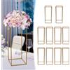 NONE Set di 10 Supporti per Fiori Dorati 60/80cm, Espositori Rettangolari Moderni per Tavolo Dolci e Centrotavola Matrimonio, Decorazioni per Feste