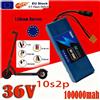 Alta Potenza 36V 500W 🎀 Batteria per Monopattino Elettrico - Pacco Litio 10S2P 10Ah 18650 Spedizione Veloce da Magazzino UE 💥