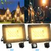 Arbrac Faro LED da 150W/100W/50W con sensore di movimento PIR, luce calda, proiettore LED da esterno impermeabile per giardino, hotel, cortile.