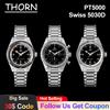 THORN Orologio Meccanico da Uomo Thron T026 con Movimento Svizzero Ronda 5030D/PT5000, Orologio Vintage con Vetro Zaffiro Luminoso in Acciaio Inossidabile 316L