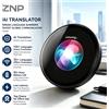 NONE ZNP Z01 Traduttore Vocale AI Magnetico Portatile, Ultra-sottile, Traduzione Istantanea Professionale, Display con Controllo Touch per Oltre 150 Lingue, 30 Ore di Riproduzione, Robot Compagno per
