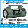 Nuova Radio Multifunzione da Esterno, Torcia LED, Ricarica di Emergenza, Allarme SOS, Generatore Manuale di Emergenza, Radio FM/MW/SW/VHF/WB Solare, 5000mAh