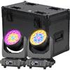 Yiflamefly 2 Pezzi Luci a Testa Mobile Bee Eye Beam Wash con LED RGBW 19x15W, Zoom e Valigia per Matrimoni, DJ, Feste, Bar