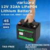 VariCore Batteria Varicore 12V LiFePo4 32AH 6000+ Cicli Profondi con Protezione BMS, Celle di Grado A, Disponibilità in Magazzino UE, Senza Tasse per RV e Solare