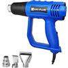 Pistola ad Aria Calda, Pistola Termica a 2 Temperature Variabili 300 ℃ /600 ℃ Soffiatore di Calore ad Alta Potenza per Rimozione Vernice, Tubi Termorestringenti, Saldatura, con 3 Ugelli
