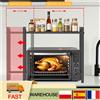 NONE Supporto Espandibile per Microonde, Scaffale da Banco per Cucina, Organizzatore in Acciaio al Carbonio Antiruggine con Piedini Antiscivolo e Ganci Rimovibili, Unità di Scaffalatura Multiuso per Cucina