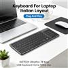 NONE Tastiera Wireless Dual Mode BT5.2 e 2.4G Layout QWERTY Italiano Tasti Silenziosi con Tastierino Numerico Ultra Sottile Compatibile con Windows Mac Linux per Uso Quotidiano in Casa e Ufficio