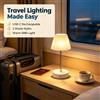 NONE Lampada da Tavolo LED Ricaricabile USB-C con Altezza Regolabile 11-28cm, Design Telescopico, 2 Stili di Paralume, Luce Calda SMD, Impermeabile, Portatile, Lampada da Comodino per Camera da Letto,