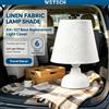 NONE Paralume in Tessuto di Lino con Base E14/E27, 6 Colori, Copertura di Ricambio per Luce, Diffusore di Luce Morbida per Lampada da Comodino, Lampada da Terra, Camera da Letto, Soggiorno, Decorazione per
