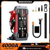 BSMOOM 4000A è un avviatore di emergenza multifunzione per auto, dotato di un compressore d'aria da 150 PSI, un soffiatore multifunzione 6-in-1 (per gonfiare materassi ad aria e gonfiabili da