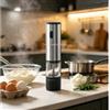 NONE Macina Spezie Elettrica Ricaricabile con Regolazione della Grana, Macina Sale e Pepe in Acciaio Inox, Macina Portatile per Casa, Cucina e Barbecue