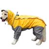 feiling Impermeabile per Cani Cappotto Antipioggia Patchwork a 4 Gambe Giacca con Cappuccio Rimovibile, per Cane di Taglia Piccolo Media e Grande Poncho Animali (16#, giallo)