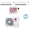 Lg Climatizzatore Condizionatore LG Dualcool Deluxe AI Air + Artcool Gallery PHOTO R32 Wifi Trial Split inverter 9000 + 9000 + 12000 BTU con U.E. MU3R19 Classe A+++/A++ NOVITÀ